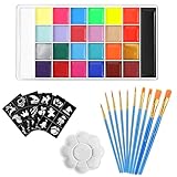 Face Bodypainting Farben Set 26 Wasserlösliche Farbe, Faschingsschminke Face Paint, Kinderschminke Körperfarben Set,Tattoo Farbe Palette für Halloween Fasching Karneval