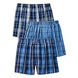 3er Pack Herren Schlafanzughose Hose Shorts kurz, Baumwolle unterwäsche Boxershorts Nachtwäsche Trunk Pyjamahose Bequem Elastik-Bund Schlafen Underwear Loungehose Plaid Men's Boxers