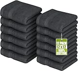 Utopia Towels - 12er Pack Seiftücher mit Aufhängeschlaufen 30x30 cm, aus 100% Baumwolle weiche und saugfähige Waschlappen für die Gesichtsreinigung (Grau)