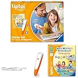 Ravensburger tiptoi Stift und Wörter-Bilderbuch Kindergarten - Lernspielzeug für Kinder ab 3 Jahren - Stylus mit überragender Audioqualität, Akku und Soft-Grip-Hülle - Grün, Orange, Silber - 00113