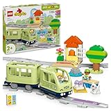 LEGO DUPLO Interaktive Abenteuer-Eisenbahn - Lernspielzeug für Kleinkinder ab 2 Jahren – 14 Gleisstücke, Aktionssteine mit Geräuschen und 4 Spielfiguren – Geschenkidee für Jungen & Mädchen - 10427