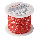 Meister Maurerschnur rot/weiß - 100 m Länge - Ø 2,0 mm - Polypropylen geflochten - Knotenfest - Reißfest & Belastbar - Auf Spule / Richtschnur / Bauschnur / Lotschnur / Pflasterschnur / 6306410