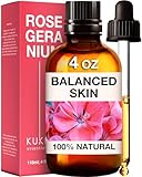 Kukka Ätherisches Rosengeranienöl für die Haut – 100% natürliches Geranienöl für den Diffusor – Ätherisches Rosengeranienöl für die Aromatherapie (118 ml)