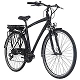 Adore Alu E-City Bike Herren Versailles 28'' schwarz 250 Watt Li-Ion 36V/10,4 Ah 7 Gänge