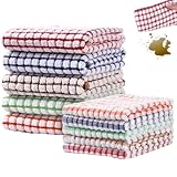 Geschirrtücher aus Baumwolle, Geschirrtücher, 10 saugfähige Küchenhandtücher, ultraweiches Baumwolltuch 15,75 x 11,02 Zoll, Geschirrtücher für schnell trocknende Mehlbeutel für Tischbesteck