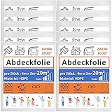 10x ZWERKZEUG® 10 Stück Set je 4m x 5m Maler Abdeckfolie Transparente Staubschutzfolie Plastikplane Allzweck-Folie Malerplane Malerfolie Abdeckvlies Abdeckplane Malerarbeit (Normal x 10 Stück)