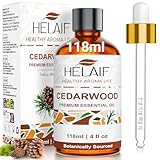 HELAIF Ätherisches Zedernholzöl 100% Natürliches Ätherisches Öl 118ml | Holzig-Würziger Duft für Aromatherapie & Wohlbefinden, Mit Pipette