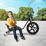 Pedal-Gokart FüR Kinder 360° Drift Trike 3-Rad-Fahrrad Pedal Dreirad Gokart Scooter Drifting Bike für Kinder ab sechs Jahren um oder Spaß verfügbar (Schwarzer Blitz)