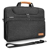 DOMISO 17 Zoll Wasserdicht Laptop Tasche Aktentasche Herren Schultertasche Notebooktasche Business für 17-17.3' Notebook/Dell/Lenovo/Acer/HP/MSI/ASUS, Schwarz