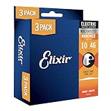 Elixir Strings – vernickelte Stahlsaiten für E-Gitarre mit NANOWEB-Beschichtung – Elixir-Saiten für E-Gitarre – 3er-Pack, Light 10–46