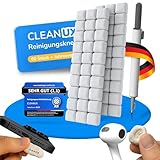 CLEANUX Reinigungsknete Handy Reinigungsset – iPhone Zuebhör mit 60 Reinigungsknete-Portionen, Multifunktionswerkzeug & Mikrofasertuch – Ladebuchse Reiniger für AirPods, USB-C & Lautsprecher