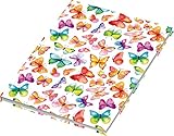 RNK 46716 - Kladde/Notizbuch'Schmetterlinge', blanko, DIN A4, 96 Blatt, 70 g/m², 1 Stück