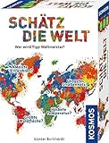 Kosmos 682866 Schätz die Welt, Wer Wird Wett-Weltmeister? Geografie-Spiel über die Länder der Erde, ab 10 Jahre, für 2 - 5 Personen, Gesellschaftsspiel Multicolor