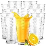 KONZEPT Große Wassergläser 12er Set 380 ml, Moderne Hohe Gläser aus Transparentem Glas, Universelle Trinkgläser Set für Wasser, Saft, Softdrinks, Eiskaffee