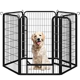 Yaheetech Welpenauslauf 100cm hoch, 6-teilig Welpenlaufstall faltbar mit Tür, Hundelaufstall Freilaufgehege für Hunde Wohnung & Garten, Aufbau werkzeugfrei
