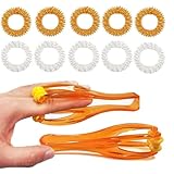 10 Stück Fingermassager Ringe und 2 Stück Rolling Hand Massager Set zum Stressabbau Entspannen überlastete Finger Zehen fördern die Durchblutung