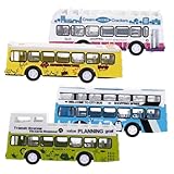 Gatuida 4 Stück Metallbus Rückziehbarer mit Realistischem Öffnungseffekt Glatte Oberfläche als Geburtstagsgeschenk für Jungen Ab Jahren