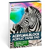 Tritart Acryl Papier A4 400g/m² - Malpapier für Acrylfarben - Acrylpapier A4 18 Blatt weiß - Hochwertiges Acryl Zeichenpapier säurefrei - Schweres Malpapier für Acrylmalerei und Ölmalerei