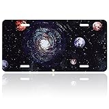 Galaxy License Plate Cover Universe Personalisierte Lizenz Plate Funny Starry Sky Planet Car Decoration Vanity Tag Stainless Steel Fit Any Standard US-Plates 6,2 x 12,2 für Frauen Männer