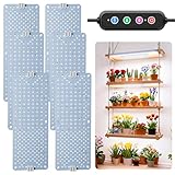 COKOLILA 6 Pack 40W LED Pflanzenlampe,768 LEDs Vollspektrum Pflanzenlampe,Grow Lampe, Pflanzenpanel mit Daisy-Chain-Funktion,4/8/12H Timer,Wachstumslampe für Anzucht, Gemüse und Blüte