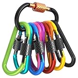 SURFOU 10 Stück Karabiner mit Schraubverschluss, D Form Karabiner Set, Karabiner Schlüsselanhänger, Mehrfunktionale Karabinerhaken für Camping, Angeln, Wandern Oder Reisen (10 Farben)