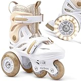 Cariboo Rollschuhe Für Kinder Inliner Für Anfänger Verstellbar XS 26-30 Mit Lernlaufräder Glitzern Gold Ballerina