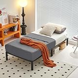 FetiNes Metallbett 90 x 200 Bettrahmen Einzelbett Plattformbettrahmen Palettenbett Bausteinbett, Keine Schraubwerkzeuge für die Montage erforderlich, Schwarz