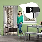 empasa Klemm-Lamellenvorhang Fliegenvorhang 'COMFORT' Fliegengitter Insektenschutzvorhang ohne Bohren, Schrauben oder Kleben, mit Klemmleiste, 100 x 220 cm