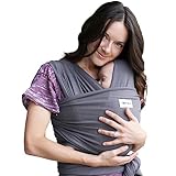 Sleepy Wrap Tragetuch Baby Neugeboren bis Kleinkind - Freihändige Baby Trage, Elastisches Tragetuch Baby Neugeboren, Ergonomisches Baby Tragetuch, Einfach zu bindende Babytrage (Grey)