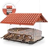 WILDLIFE HOME Vogelhaus XL zum Aufhängen für Wildvögel - Futterscheune für Vogelfutter, Wetterfest Vogelfutterhaus, Vogelfutterspender Vogelfutterstation für Garten & Balkonfütterung