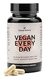 Vegan Every Day - Multivitamin Mineralstoff Komplex- Hochdosiert - 120 Kapseln - Deutsche Qualität - Laborgeprüft - B12+B2+B6+B9 Folsäure+D3+K2+E+EISEN+JOD+KALIUM+NATRIUM+SELEN+ZINK