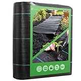 VOUNOT® Unkrautvlies 2x25m, Reißfestes Gartenvlies Wasserdurchlässig, Mulchfolie für Garten, Hochbeet und Terrasse, Premium Unkrautfolie 100g/m²