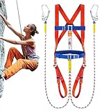 Qfdiwr BTP Sicherheitsgeschirr für Herren, Absturzsicherung, für Baumpflege | Ergonomische Ausrüstung wasserdicht mit Schnellentriegelung für Dach und industriellen Seilzugang