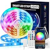 Beaeet LED Strip 20m, RGB LED Streifen Selbstklebend mit Fernbedienung und APP 16 Mio. Farben, Farbwechsel Musik Sync LED Lichterkette für Zuhause, Schlafzimmer, Küche, Party (2 * 10m)