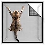 BKSAI Fenster Fliegengitter Katzensicher Katzengitter Fenster Ohne Bohren Katzen Fenstergitter Stabil für Alle Fenster Dachfenster (100X130CM)