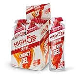 HIGH5 Energy Gel, Energie-Gel im schnell zu öffnenden Portionsbeutel, mit natürlichem Fruchtsaft | (Himbeere Koffein, 20 x 40g)