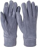 styleBREAKER Damen Touchscreen Fleece Handschuhe Einfarbig, warme Fingerhandschuhe, Winter 09010047, Farbe:Dunkelgrau