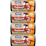 Swirl Reißfest & Dicht Fixierband Müllbeutel 20 l (4 x 15 Beutel), tropfsichere Müllsäcke für den Hausmüll, reißfeste Mülltüten für sicheren Halt am Mülleimer