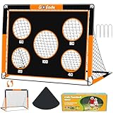 Gofady 2-in-1 Fußballtor für Kinder, 150 * 120cm, Tragbares & Stabiles Fussballtore mit 5 Zielbereichen, 4 Erdanker und 1 Tragetasche, Stabil für Garten, Park, Strand