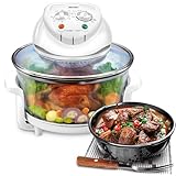 MPM MKO-02 Multifunktionsgrillofen mit Halogenkonvektion, 11 Liter, Einstellbare Temperatur bis zu 250°C, Timer 60 Minuten, 1400W