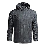 riou Winterjacke mit Kapuze, für Herren, warm, Parka, einfarbig, mit Reißverschluss, lange Ärmel, lässig, Business-Jacke, Qualität Tops, 24-gris Oscuro, Large