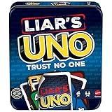 Mattel Games Liar‘s UNO Kartenspiel in Reise- und Aufbewahrungsdose für Erwachsene, Kinder, Familien, Partys und Spieleabende, Lege andere Spieler mit Bluffs und Täuschung herein, JLH68