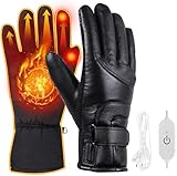 Cablelera Beheizbare Handschuhe für Herren Damen, Wiederaufladbar 3 Stufige Beheizte Ski Handschuhe, USB Wasserdicht Handsch uhe Beheizbare für Klettern, Wandern, Radfahren, Camping