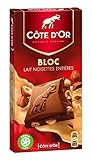 Cote d'Or Bloc Lait Noisettes Milch-Schokolade mit ganzen Haselnüssen 180 g