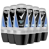 Rexona Men MotionSense Deo Roll-On Cobalt Dry - Anti-Transpirant mit 48 Stunden Schutz gegen starkes Schwitzen und Körpergeruch - 50 ml (6er-Pack) Frisch