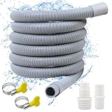 Rseuphiee 3 Meter Waschmaschinenschlauch, Ablaufschlauch Verlängerung，Ablaufschlauch Schlauch Universal, Set inkl Schlauchverbinder und Schlauchschellen, für Waschmaschine Geschirrspüler