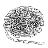 SEUICYNE 5m x 4mm Edelstahlkette Meterware Stahlkette, Edelstahl Ketten Gliederkette Metallkette Rundstahlkette Geschweißte Kette für Schaukelketten Ankerkette Hängesessel, Tragfähigkeit 200kg