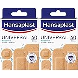 Hansaplast Universal Pflaster (40 Strips), schmutz- und wasserabweisende Wundpflaster, Pflaster Set mit starker Klebkraft & Bacteria Shield (Packung mit 2)