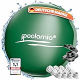 poolomio® Poolkissen Rund 3m (Pools 300-420 cm) | Poolkissen Winter XXL Ø 300 cm Luftkissen 420 g/m² | Winterkissen Poolabdeckung | Frost- & Chlorbeständig | Pool Kissen inkl. Seil & Reparaturset
