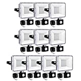 Generisch Outdoor Lightsracks 50 W LED-Flutlicht, 4000 lm superhelle Sicherheitsleuchten mit Bewegungssensor, wasserdichte IP67-Außenbeleuchtungskörper, 6000 K Tageslichtweiß (50 W, 2 Stück)